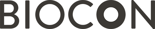 biocon sort logo med hvitt i sirkelen